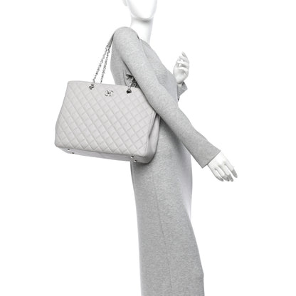Chanel Calfskin Quilted Large Classic Shopping Tote Grey 2 of 10