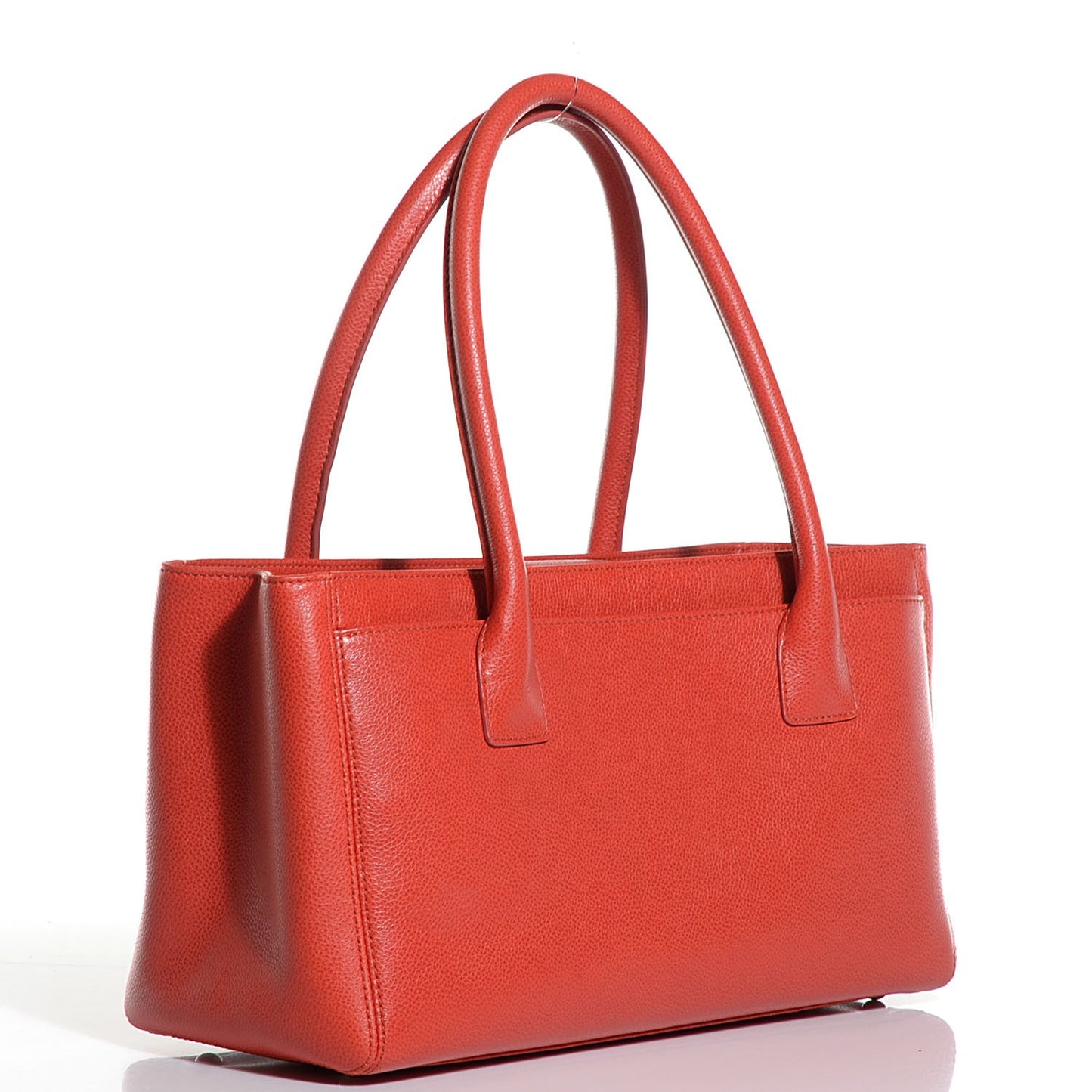 Calfskin Small Cerf Shopper Tote Orange