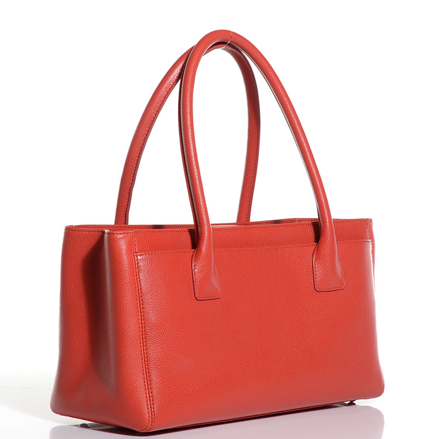 Chanel Calfskin Small Cerf Shopper Tote Orange 3 of 7