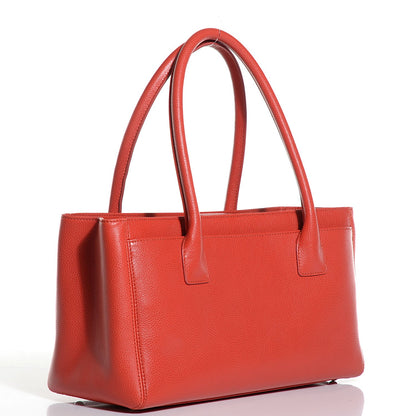 Chanel Calfskin Small Cerf Shopper Tote Orange 3 of 7