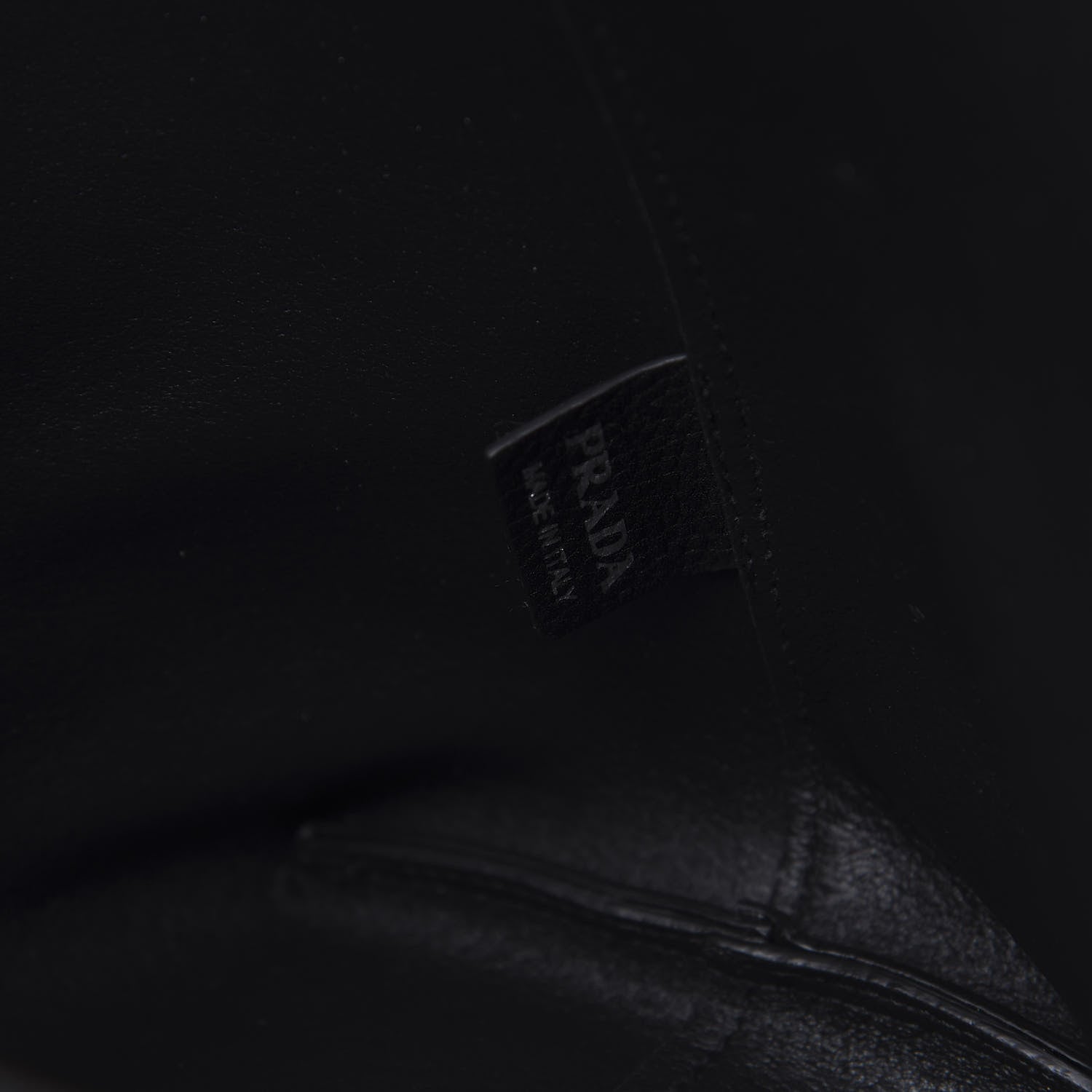 Prada Vitello Daino Etiquette Shopping Bag Black 7 of 10