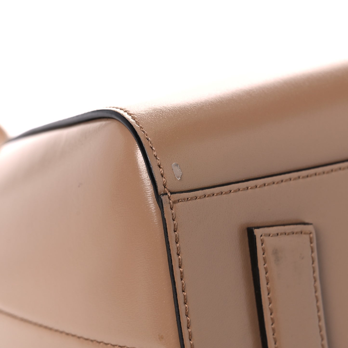 Shiny Lord Calfskin Small Antigona Dark Beige