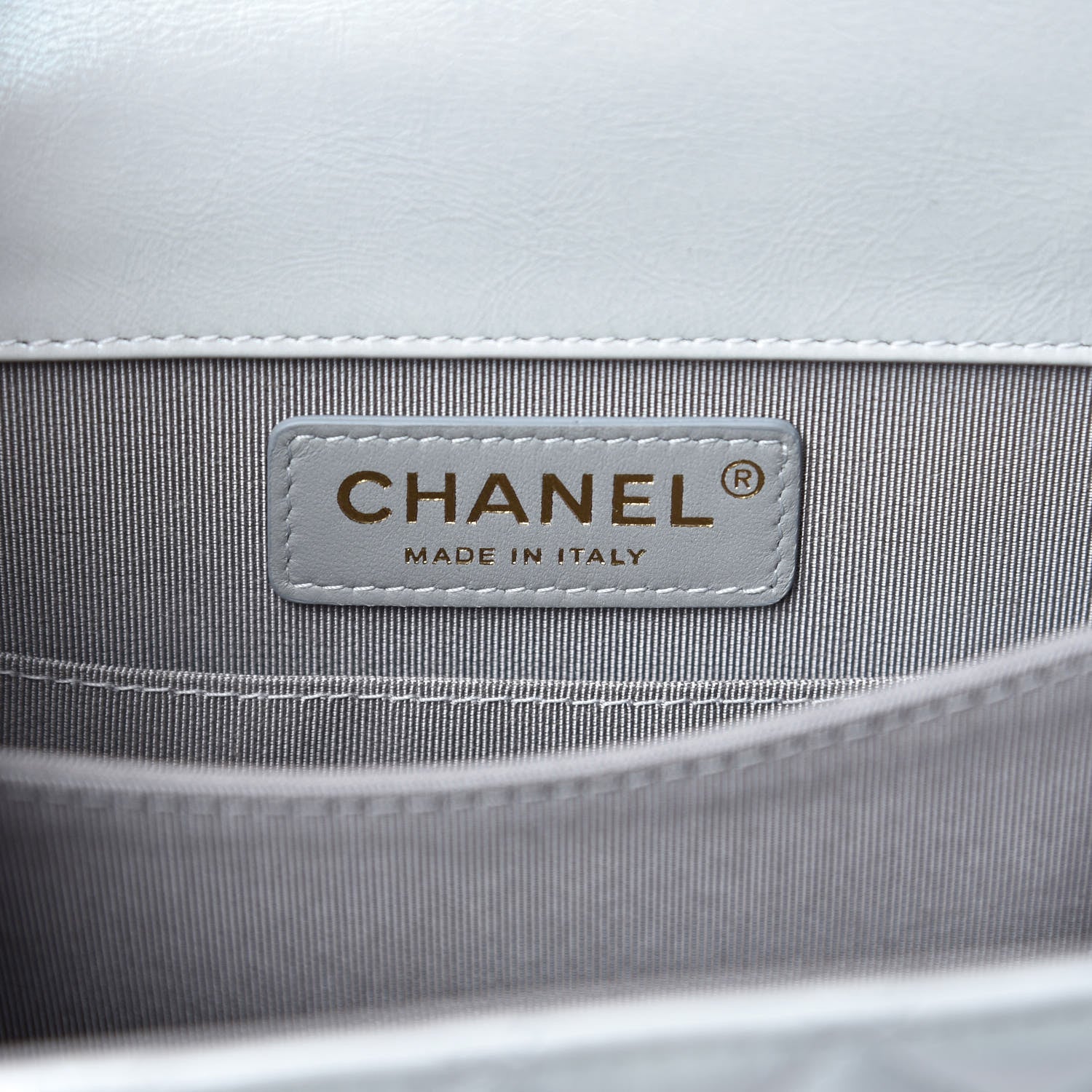Chanel Calfskin Quilted North South Boy Flap Grey 6 of 7