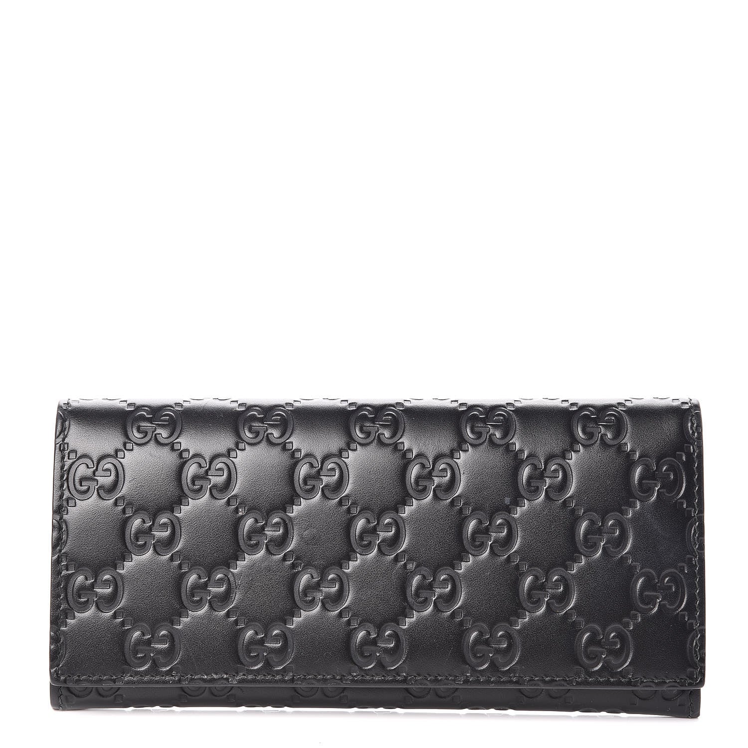 Gucci Guccissima Avel Continental Flap Wallet Black 1 of 9
