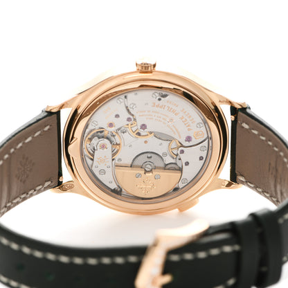 Patek Philippe 18K Rose Gold Calfskin Diamond 36mm Complications World Time Automatic Watch Green 7130R-014 4 of 5