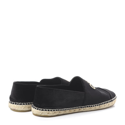 Chanel Velvet Logo Espadrilles 42 Black 4 of 7