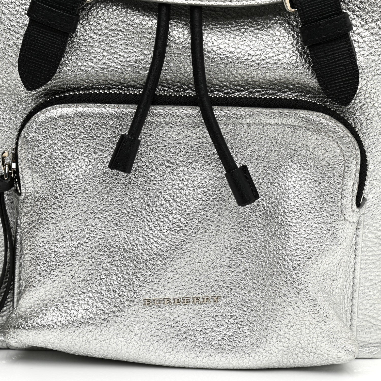 Burberry Metallic Deerskin Medium Rucksack Backpack Silver 8 of 8