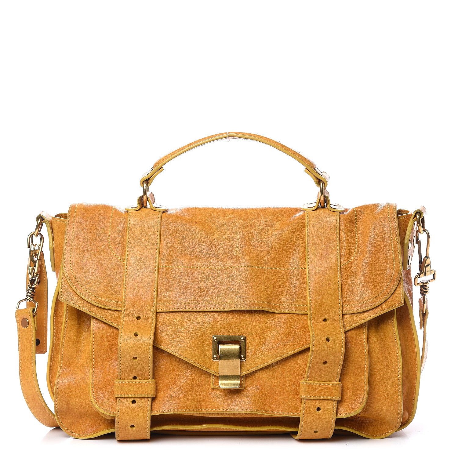 Proenza Schouler Lambskin Medium PS1 Satchel Mustard 1 of 24