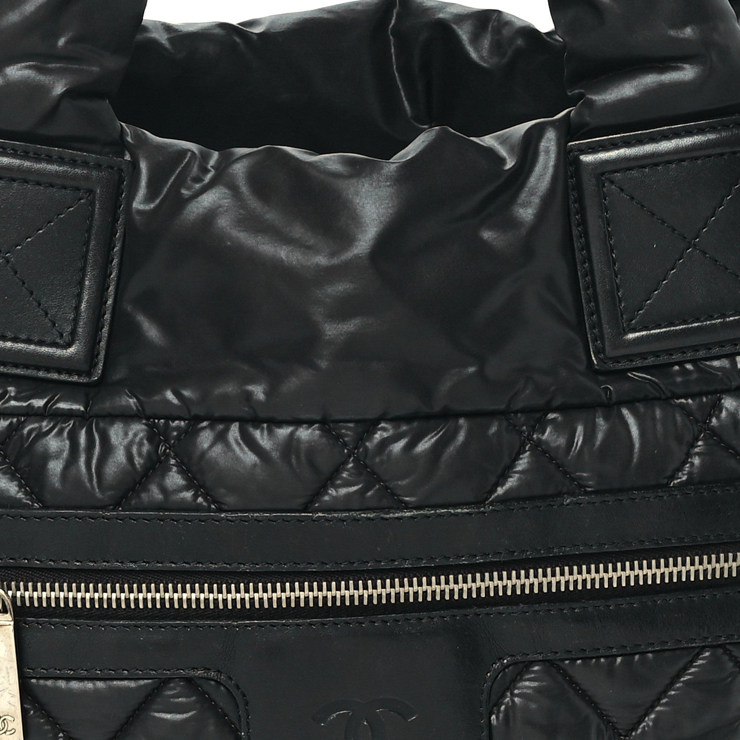 Chanel Nylon Quilted Coco Cocoon Reversible Tote Black 8 of 10