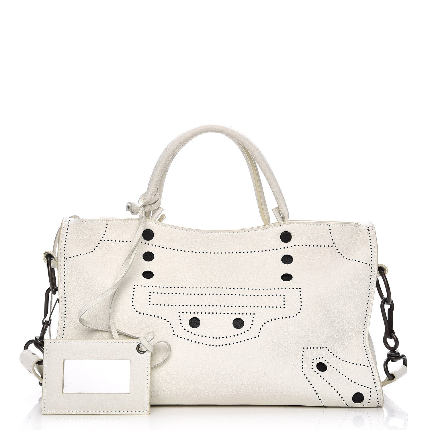 Balenciaga Veau Soyeux Perforated Blackout Hardware S City White 1 of 16