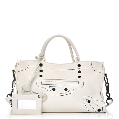 Balenciaga Veau Soyeux Perforated Blackout Hardware S City White 1 of 16