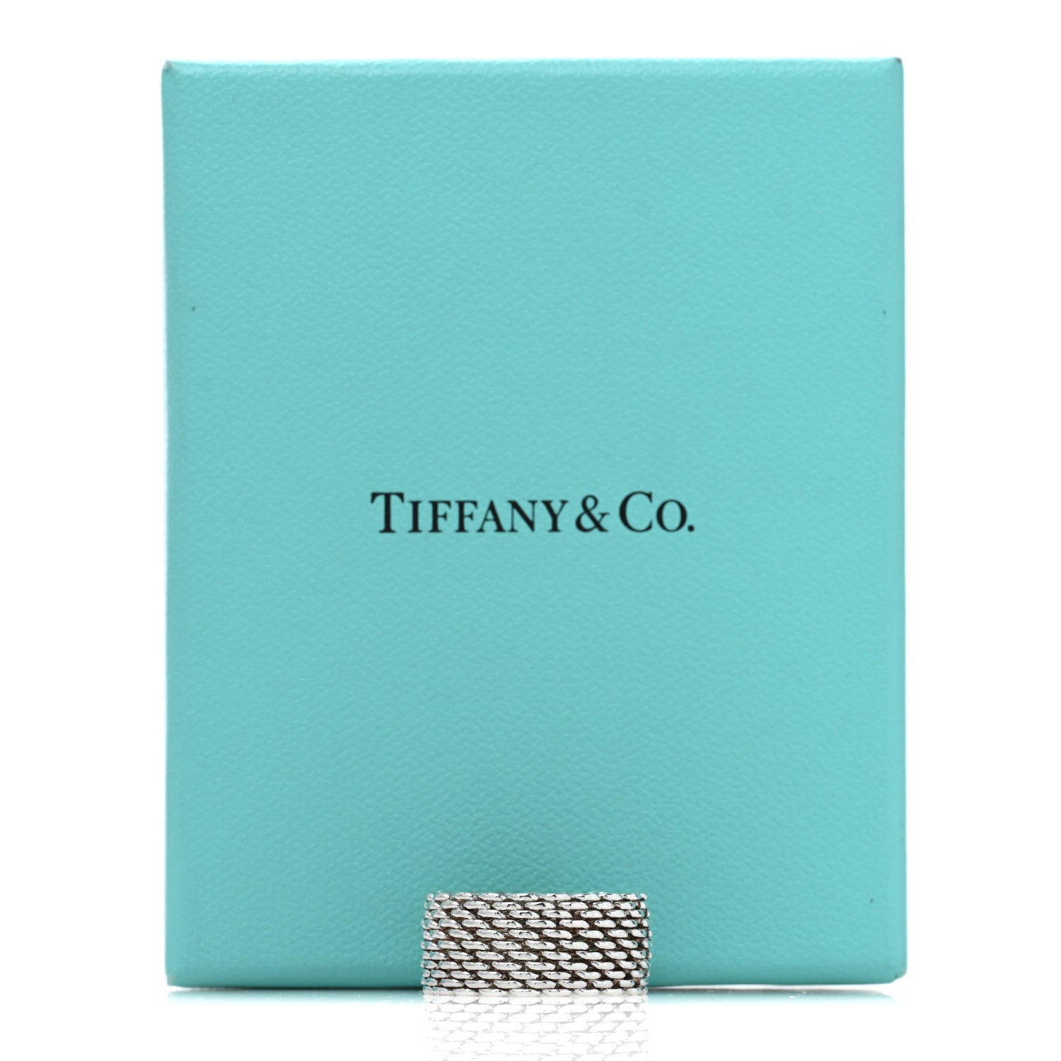 Tiffany Sterling Silver Somerset Mesh Ring 58 8.25 5 of 5