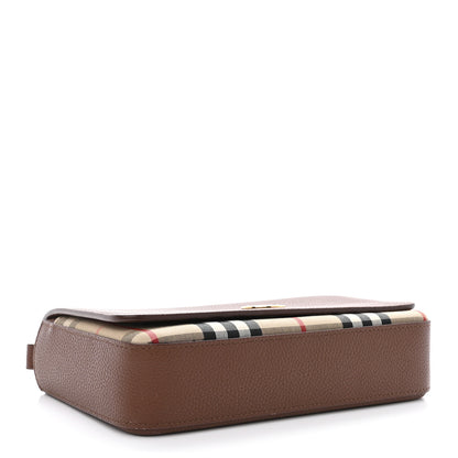 Burberry Calfskin Mini Vintage Check Note Bag Tan 4 of 12