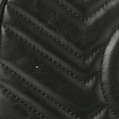 Gucci Calfskin Matelasse Small GG Marmont Chain Shoulder Bag Black 10 of 11