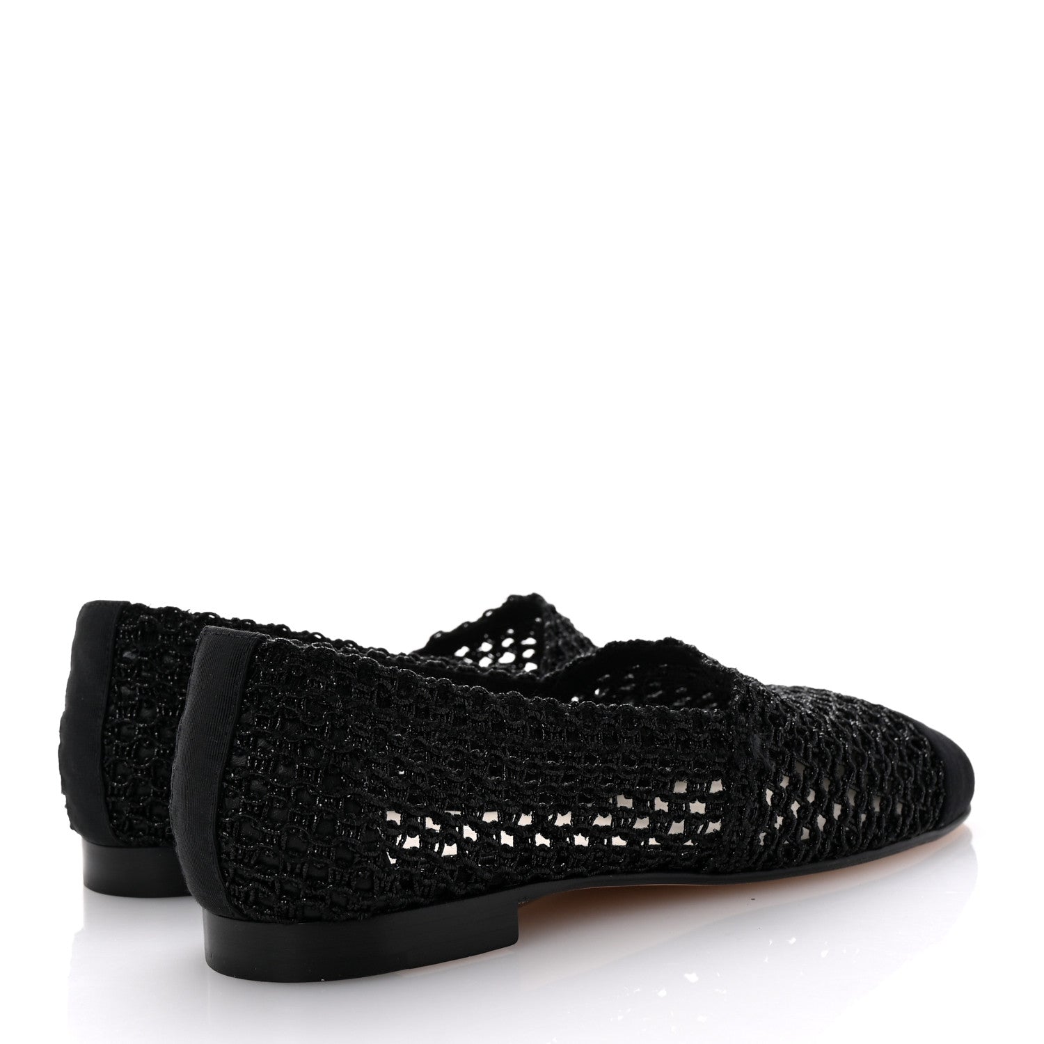 Chanel Knit Grosgrain Cap Toe CC Moccasin Loafers  36.5 Black 5 of 9