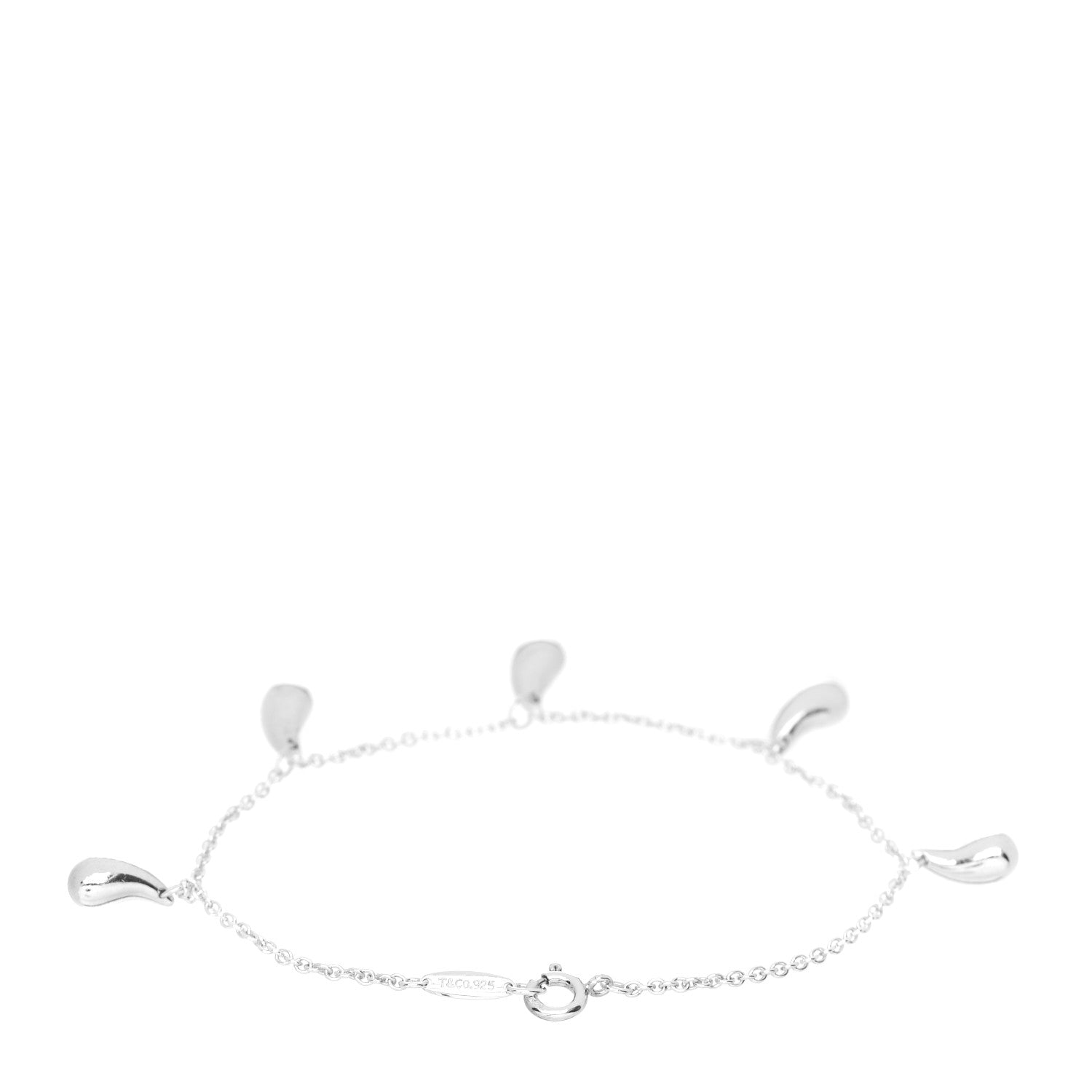 Tiffany Sterling Silver Elsa Peretti Five Station Teardrop Bracelet 2 of 3
