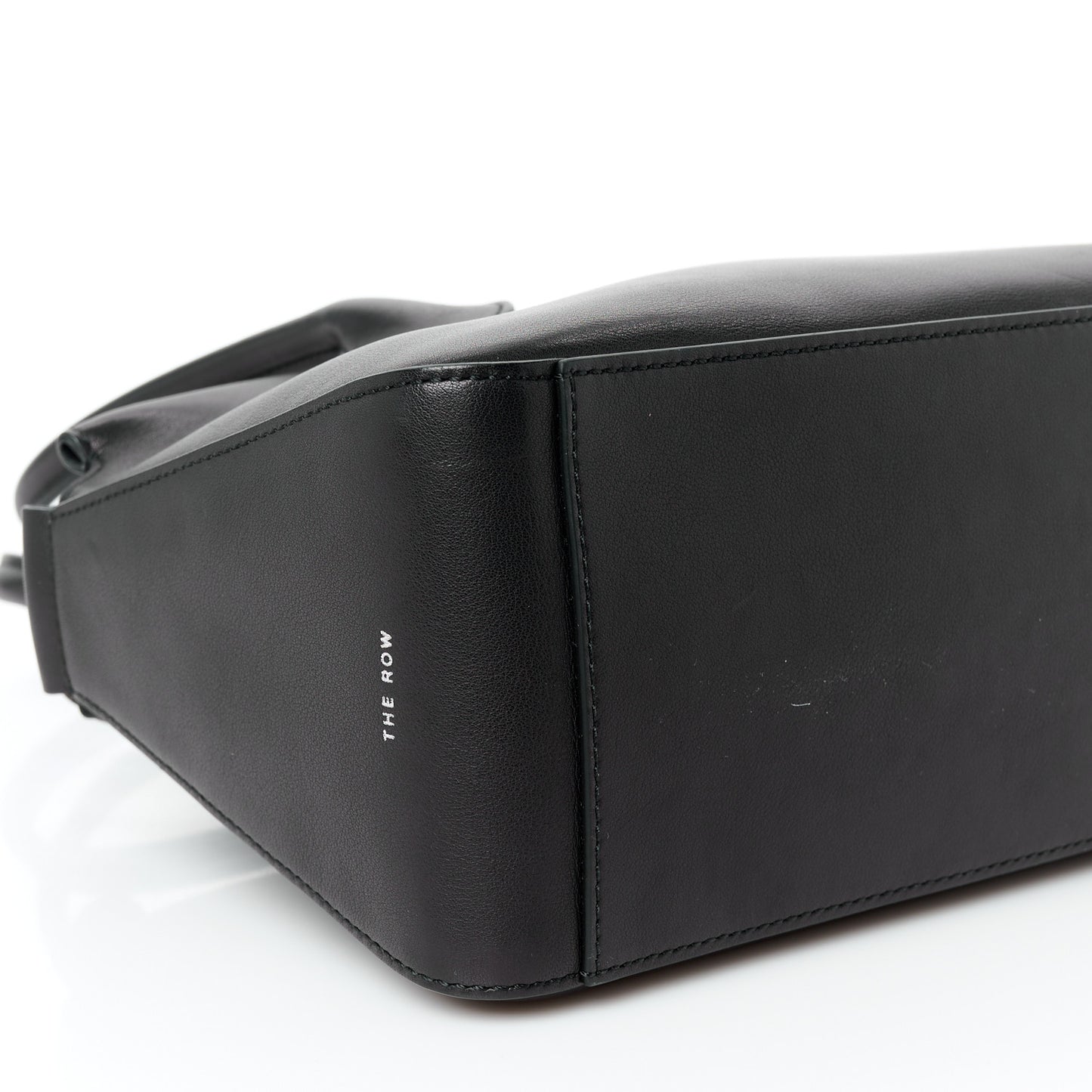 Polished Saddle Calfskin E/W Top Handle Bag Black