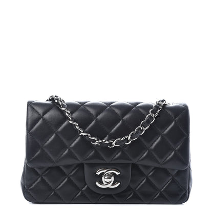 Chanel Lambskin Quilted Mini Rectangular Flap Black 1 of 10