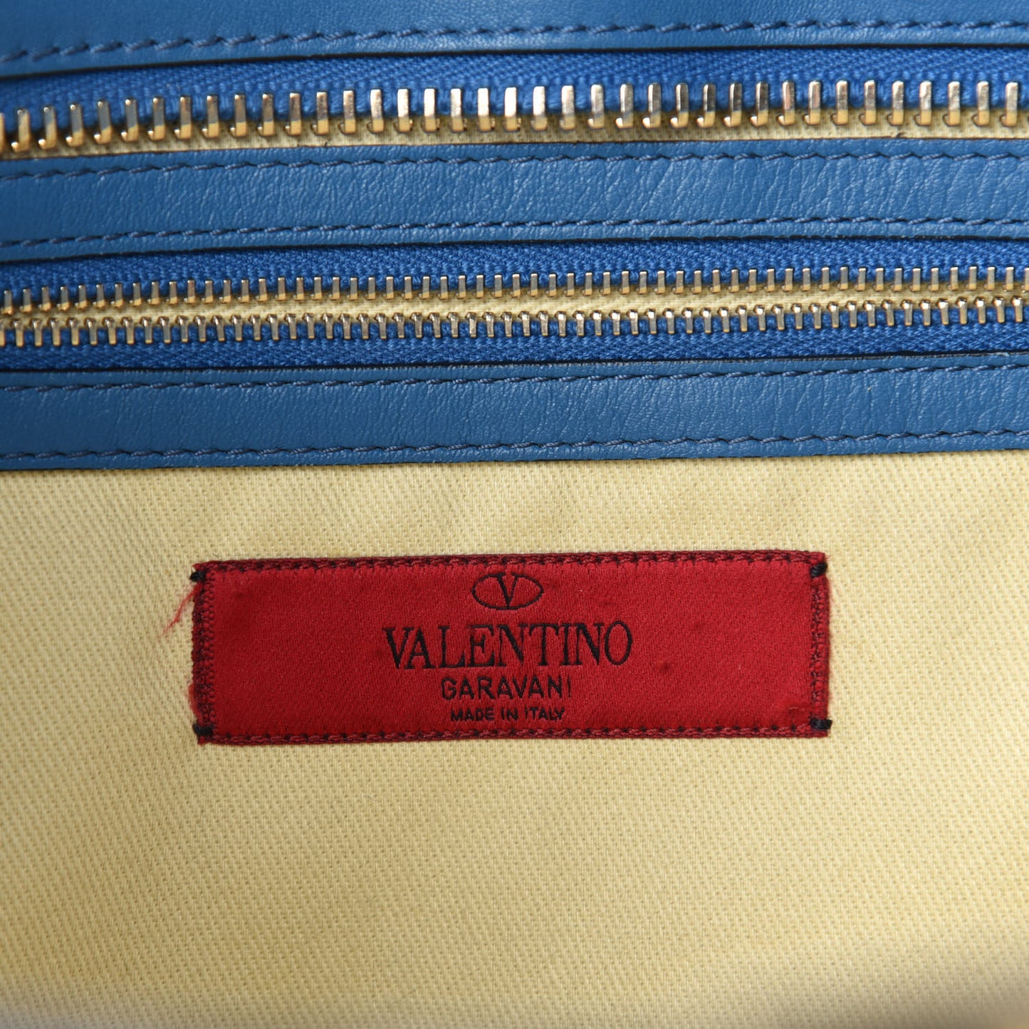 Vitello Rockstud Double Handle Tote Peacock