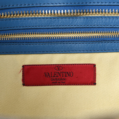 Valentino Garavani Vitello Rockstud Double Handle Tote Peacock 9 of 11