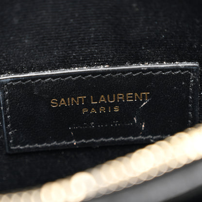 Saint Laurent Grain De Poudre Chevron Monogram Bill Pouch Black 6 of 8
