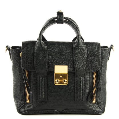 3.1 Phillip Lim 3.1 Textured Calfskin Mini Pashli Satchel Black 1 of 9