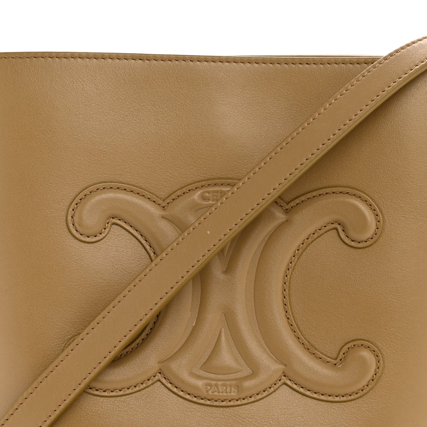 Smooth Calfskin Small Cuir Triomphe Bucket Bag Olive