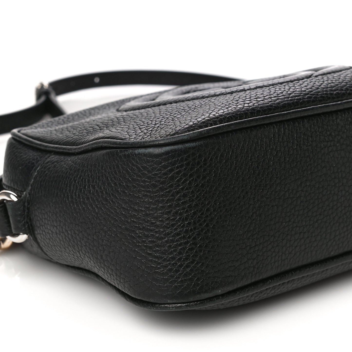 Pebbled Calfskin Small Soho Disco Bag Black