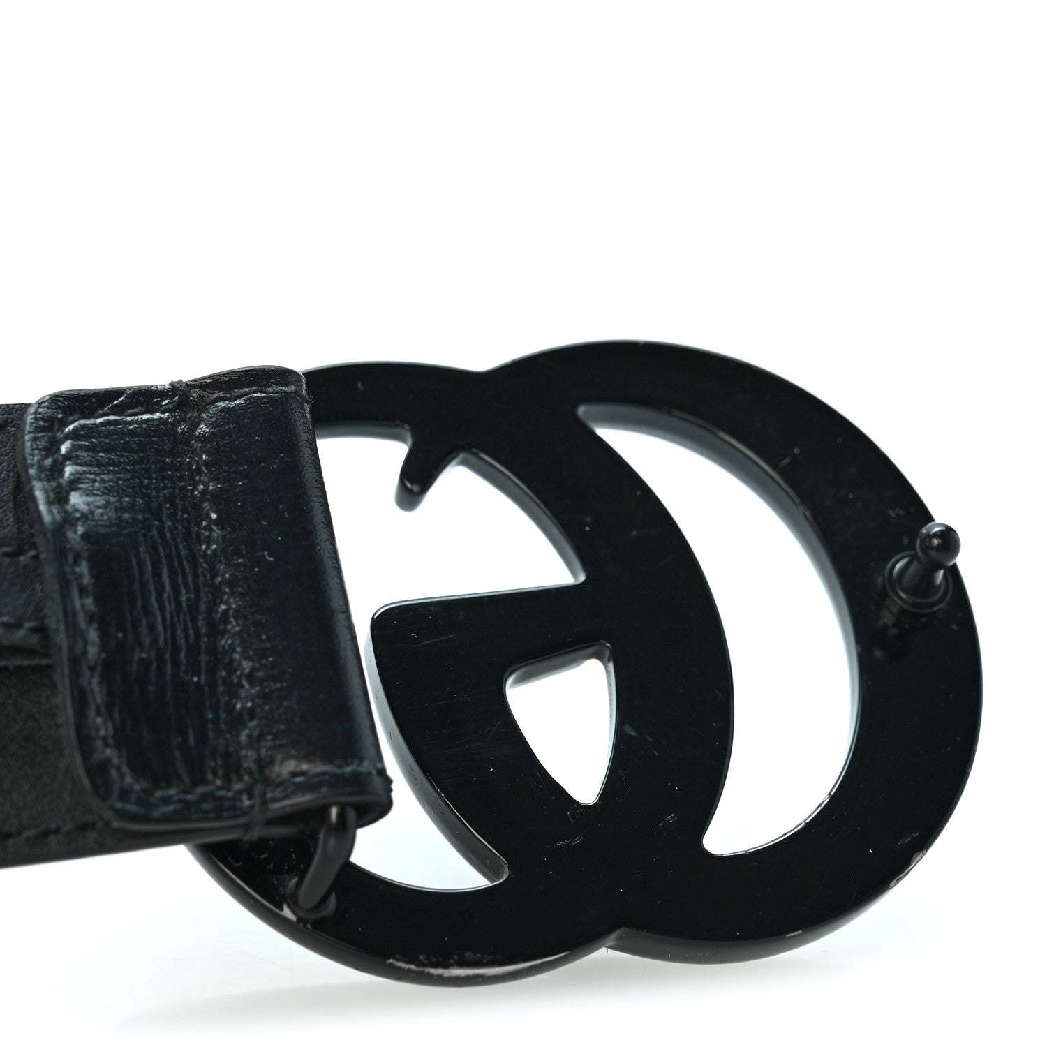 Gucci Azalea Calfskin Enamel Monochrome Double G 40mm Belt 95 38 Black 7 of 7