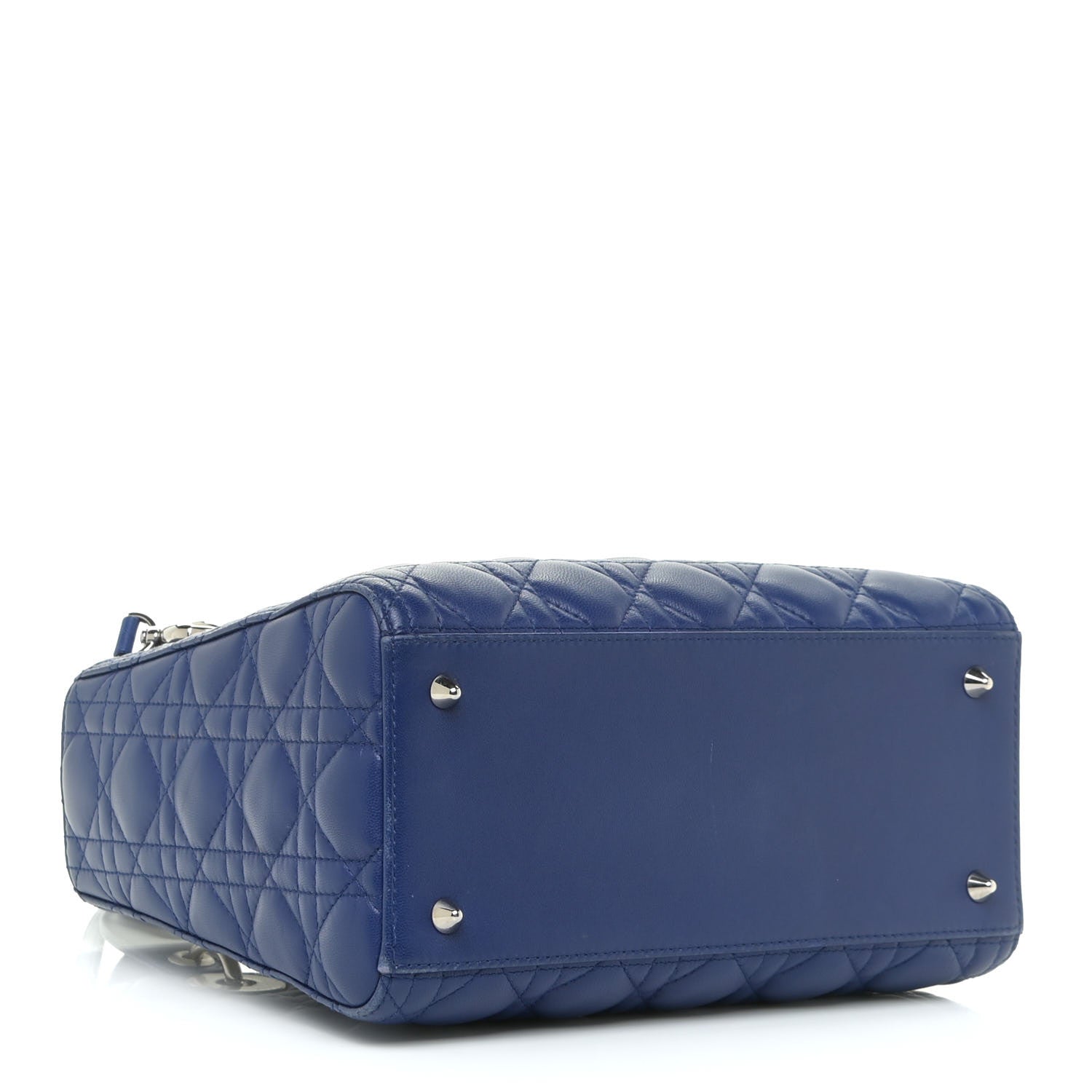 Christian Dior Lambskin Cannage Medium Lady Dior Blue 3 of 15