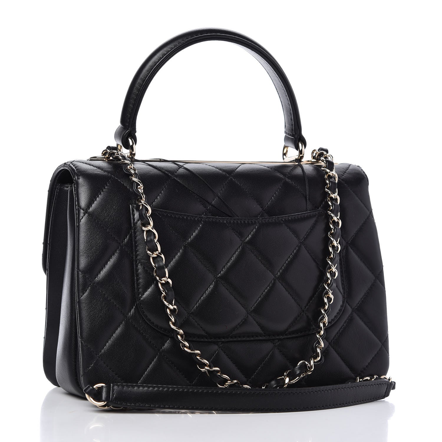 Chanel Lambskin Quilted Small Trendy CC Dual Handle Flap Bag Black 3 of 11