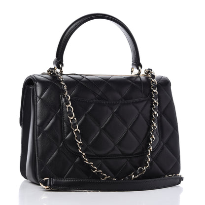 Chanel Lambskin Quilted Small Trendy CC Dual Handle Flap Bag Black 3 of 11