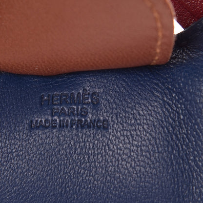 Hermes Milo Lambskin Grigri Rodeo Horse Bag Charm GM Bleu de Malte Rubis Fauve 3 of 4