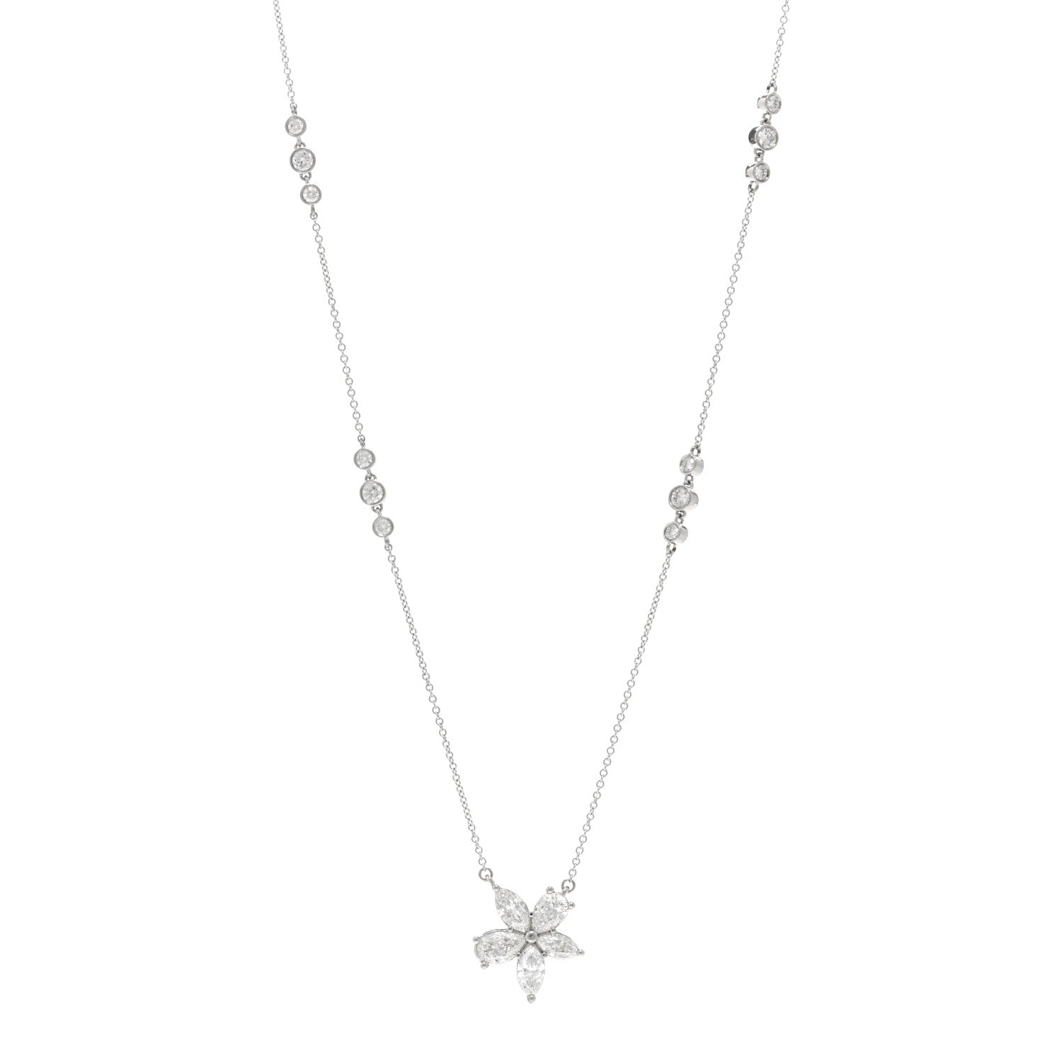 Tiffany Platinum Diamond Extra Large Victoria Mixed Cluster Necklace 1 of 5