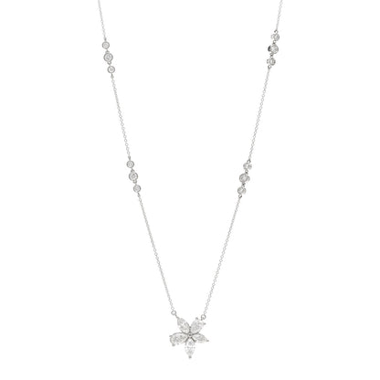 Tiffany Platinum Diamond Extra Large Victoria Mixed Cluster Necklace 1 of 5