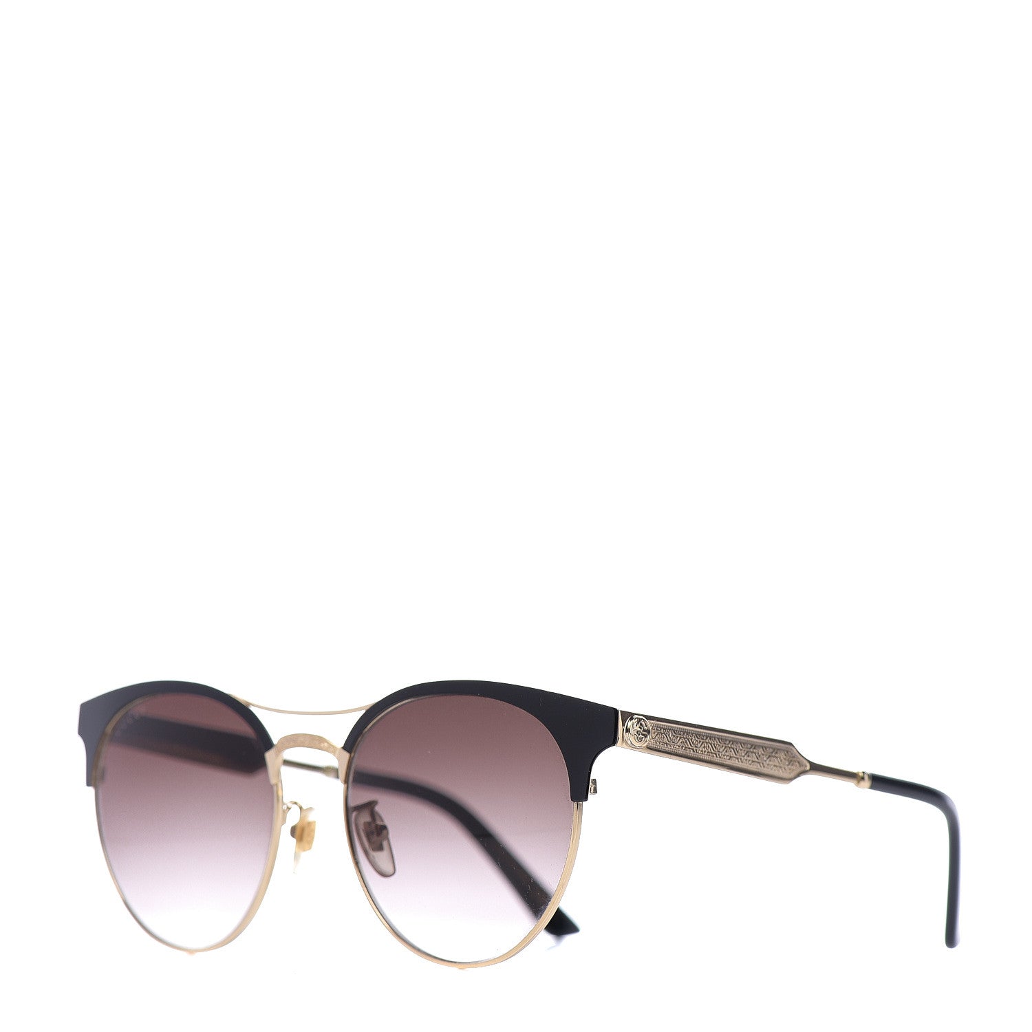 Gucci Round Metal GG0075SK Sunglasses Gold 1 of 8