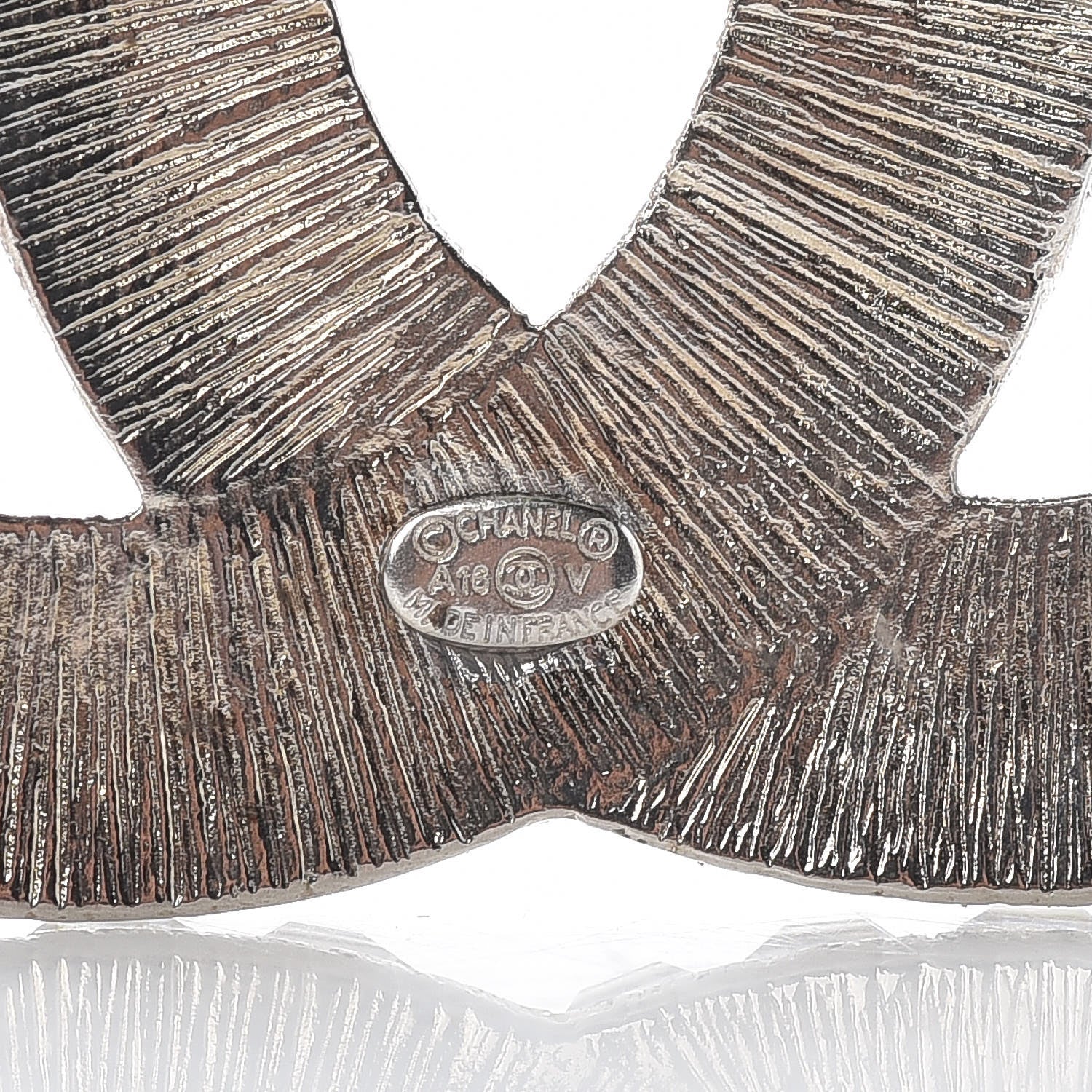 Chanel Baguette Crystal CC Brooch Silver 4 of 5