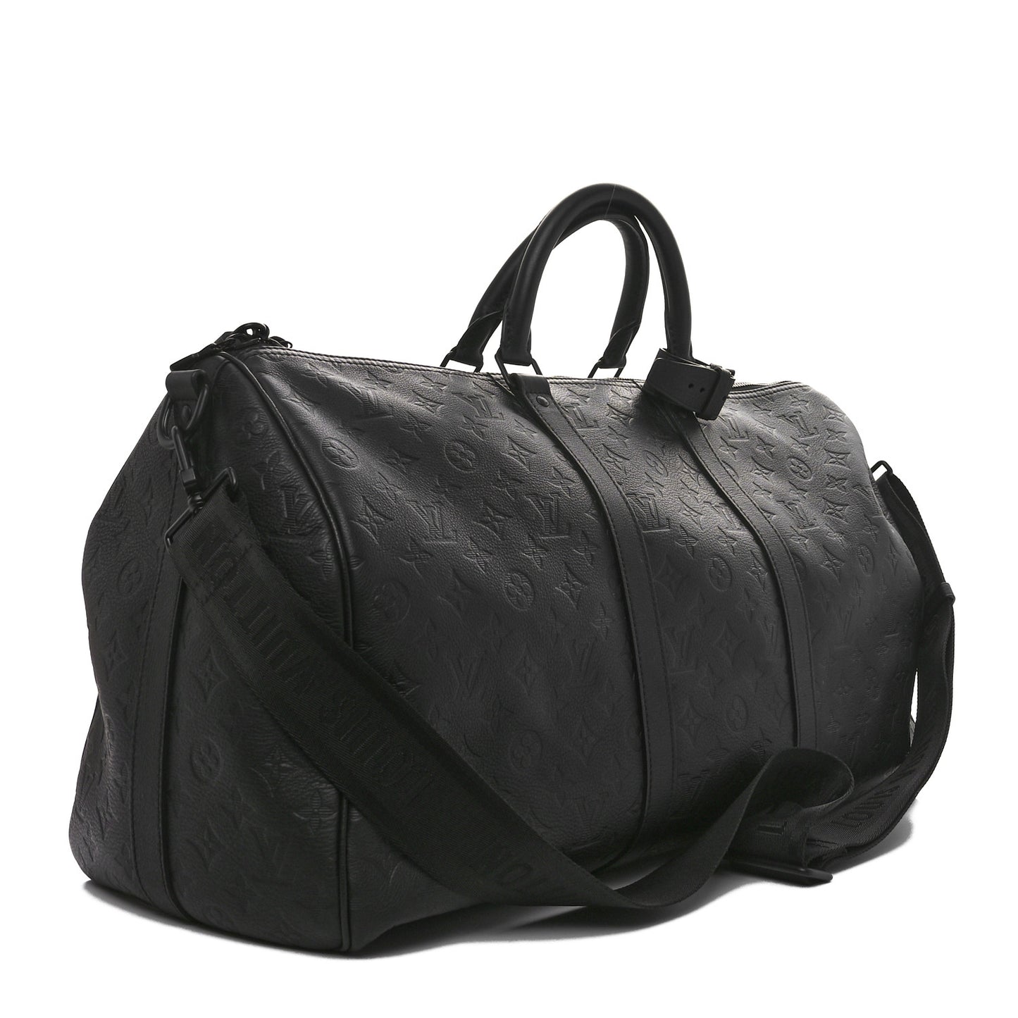 Calfskin Shadow Monogram Keepall Bandouliere 50 Black