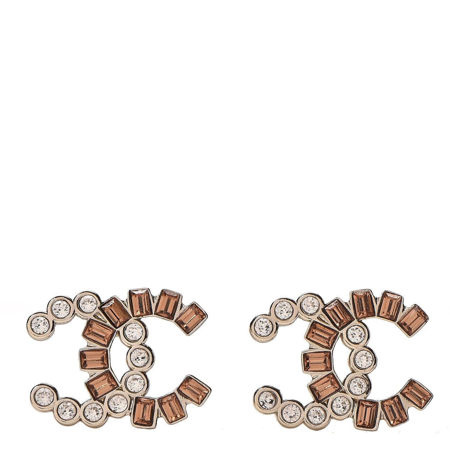Chanel Baguette Crystal CC Earrings Gold 1 of 4