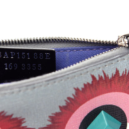 Fendi Vitello Elite Studded Hypnoteyes Coin Pouch Key Case Polvere Multicolor 7 of 8