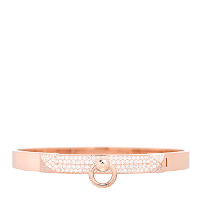 Hermes 18K Rose Gold Diamond PM Collier De Chien Pave Bracelet SH 1 of 4