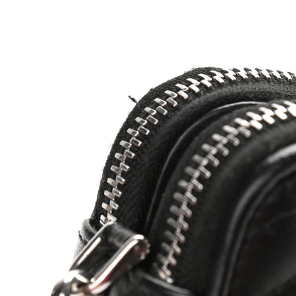 Prada Nappa Impunture Diagramme Mini Double Zip Chain Crossbody Bag Black 13 of 14