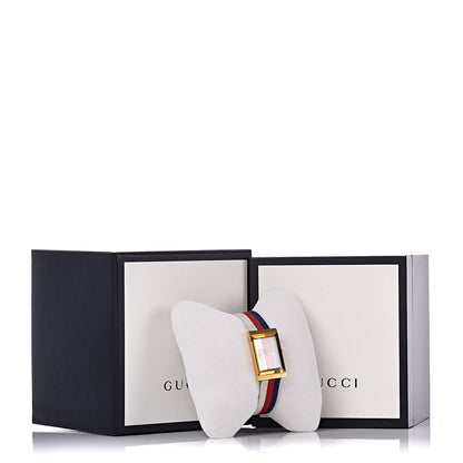 Gucci Stainless Steel Nylon Mother of Pearl 21mm Web G-Frame Quartz Watch Blue 9 of 9