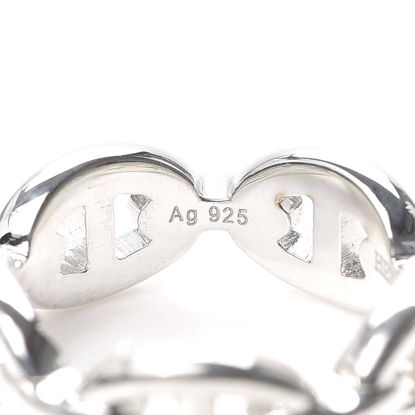 Sterling Silver PM Chaine d'Ancre Enchainee Band Ring 51 5.75