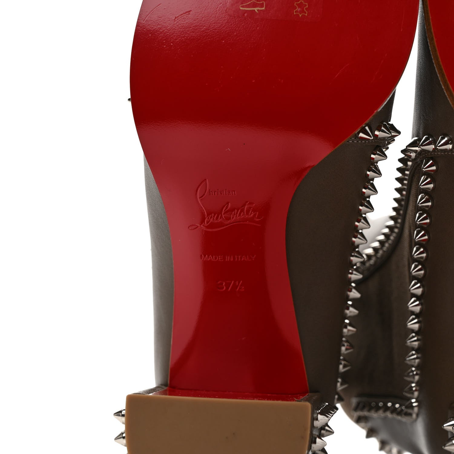 Christian Louboutin Calfskin Spikes Chelsea Outline Boots 37.5 Silex Grey 6 of 7