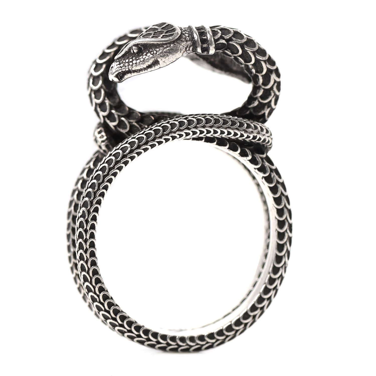 Gucci Sterling Silver Gucci Garden Double Snake Ring 53 6.5 1 of 10