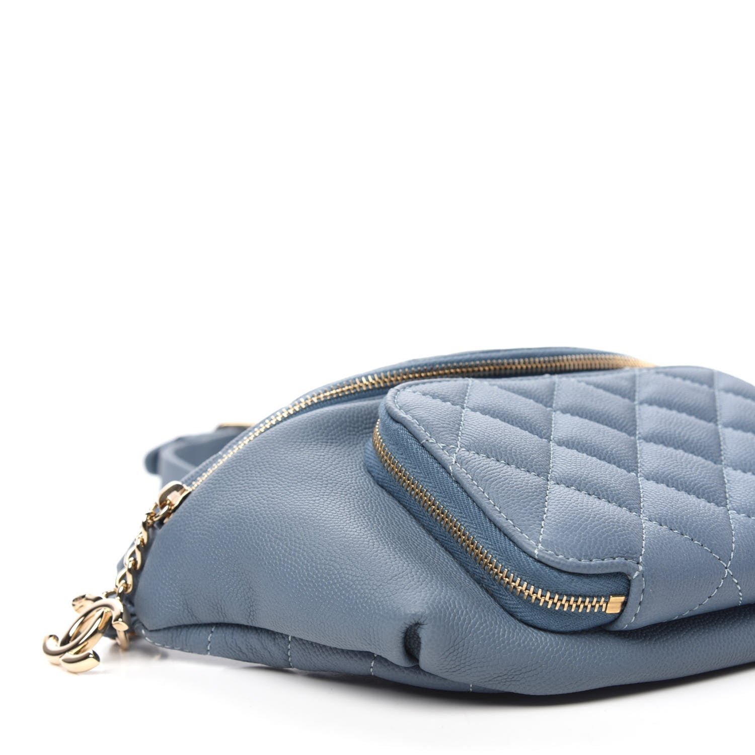 Chanel Caviar Quilted Business Affinity Waist Bag Blue 8 of 11