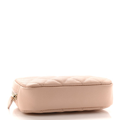 Chanel Caviar Quilted Small Curvy Pouch Cosmetic Case Beige 4 of 7