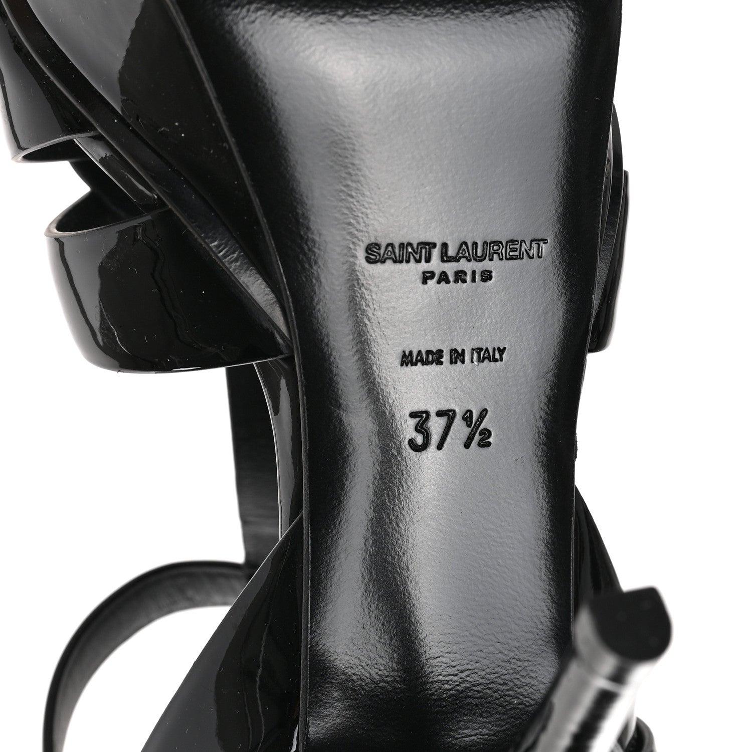 Saint Laurent Patent Tribute 75 Platform Sandals 37.5 Black 6 of 9