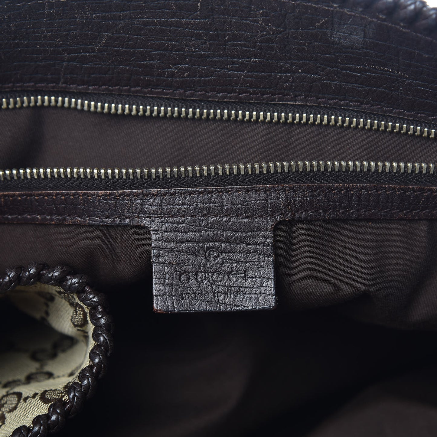 Monogram Large Horsebit Chain Hobo Dark Brown